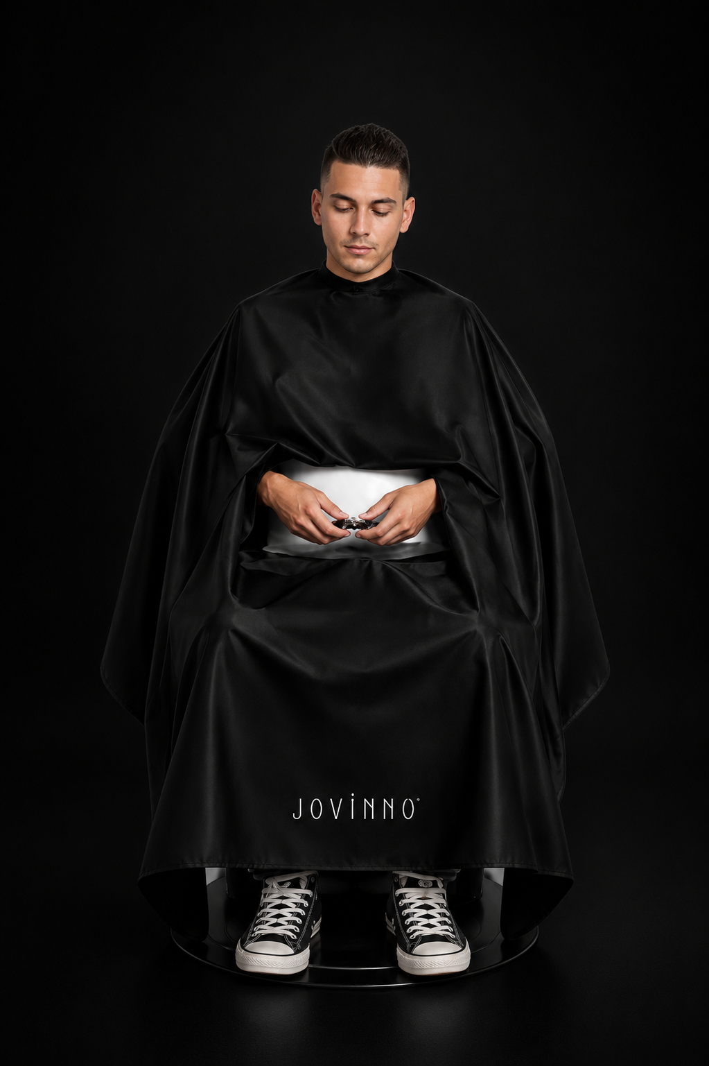 Jovinno- Professional Barber/Salon Cape With Phone Viewing Window