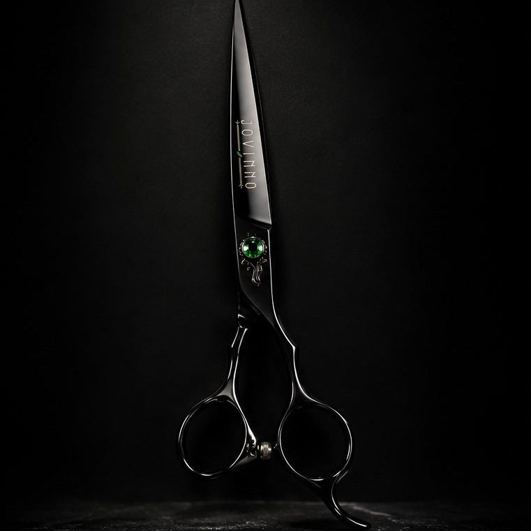 Jovinno Professional Barber Scissors, Black Handmade Hair Cutting Shears