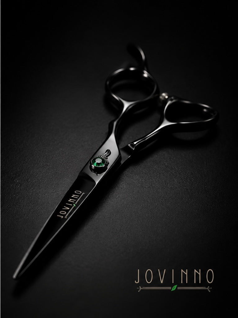 Jovinno Professional Barber Scissors, Black Handmade Hair Cutting Shears